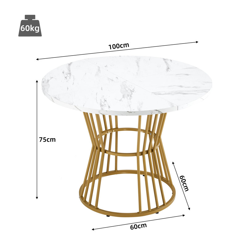 Metal Base Dining Table