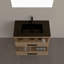 Wicksham 36 po L x 19 po P 2 tiroirs Meuble-lavabo autoportant avec évier simple et Comptoir en Quartz noir d'ingénierie