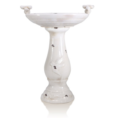 Ceramic / Porcelain Pedestal Birdbath