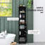 Grande armoire de salle de bain, tour à linge avec tablettes réglables, noir