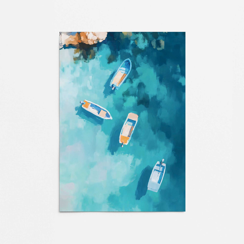 Bateaux dans Blue Bay II, impression roulée, H 20 po x l 16 po