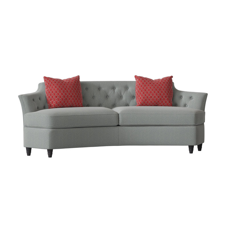 Cee Zee Upholstered 91'' Sofa, Amber, Maya Cyan, Adobe Rust