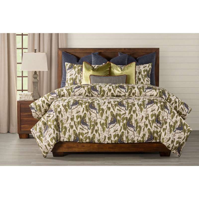 Bluebirds Print Duvet Cover & Insert Set, California King Duvet Cover + 5 Shams + 3 Pillows