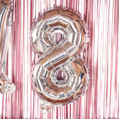 Restaurantware Balloon 1 Pack of Mylar Hanging Reusable Self-Sealing Balloons Party Decoration Number 8 Durable for Birthday, Wedding, Graduation