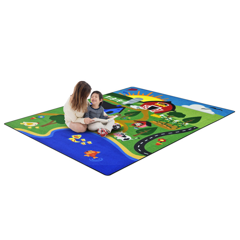 Kid Essentials Happy Farm Area Rug, Rectangle 7'8" x 10'9"