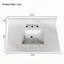 Plan de toilette en quartz blanc de Carrare de 94 cm (37 po) avec lavabo central encastré à une cuve et dosseret de 10 cm (4 po) de hauteur.