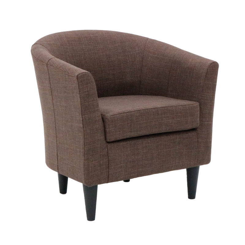 Fauteuil demi-tonneau l 31,5 po Kronos, Noir, Mélange de polyester brun