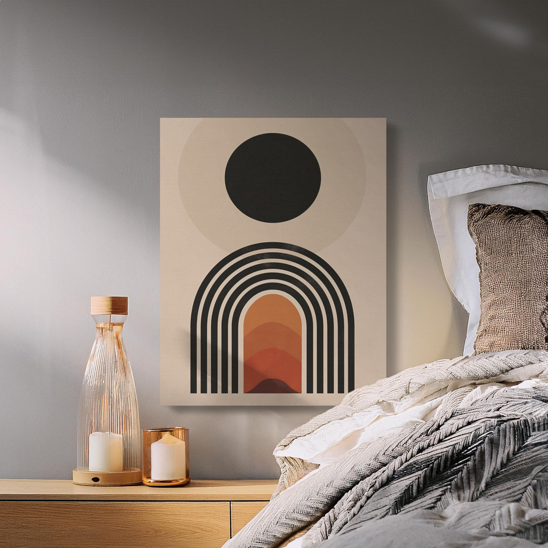 Abstract Geometric Canvas Wall Art, Modern Circle and Arch Print, Gallery Wrapped, Ready to Hang, Home DvÂ©cor, Archival Quality