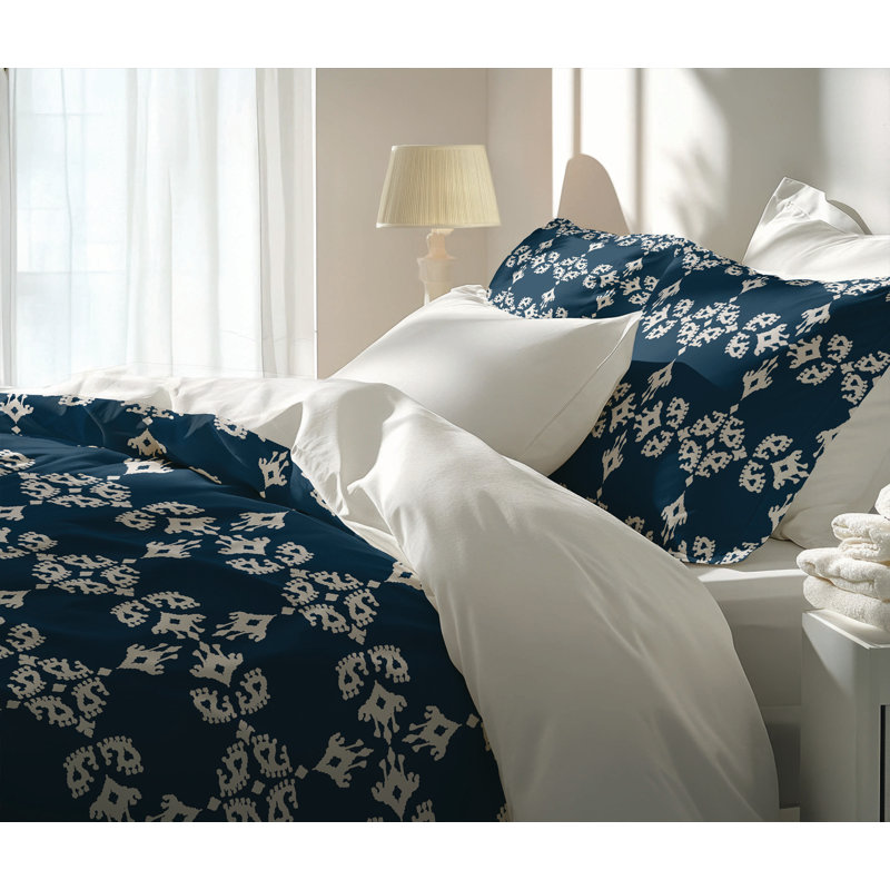 Cassia Comforter Set, Blue, King Comforter + 2 King Pillowcases