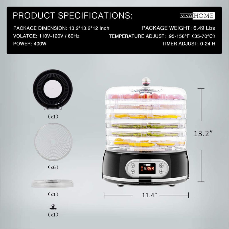 VIVOHOME 400 Watt Food Dehydrator
