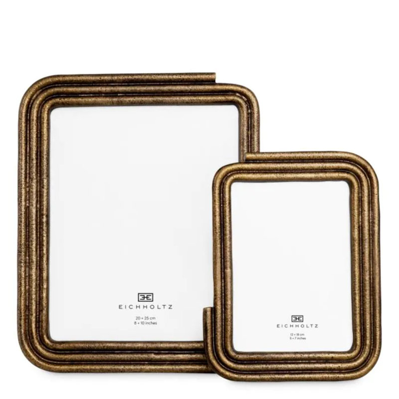 Picture Frame Brescia L Antique Brass Finish, 5" W x 7" H