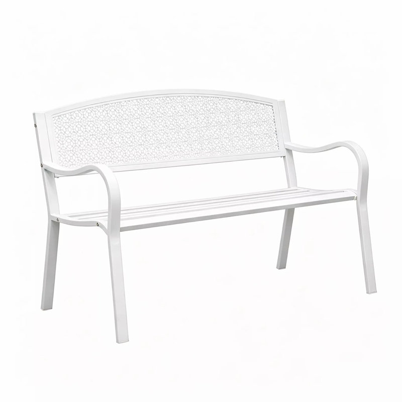 Banc d'extérieur en métal, White