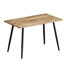 Table de salle à manger moderne et chaises pour 4, pieds en métal beige et noir, accessoires de maison et de cuisine rectangulaires couleur bois avec sièges, attrayant