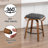Deering Modern Upholstered Faux Leather 360° Swivel Stool with Curved Wood Legs-1215229283