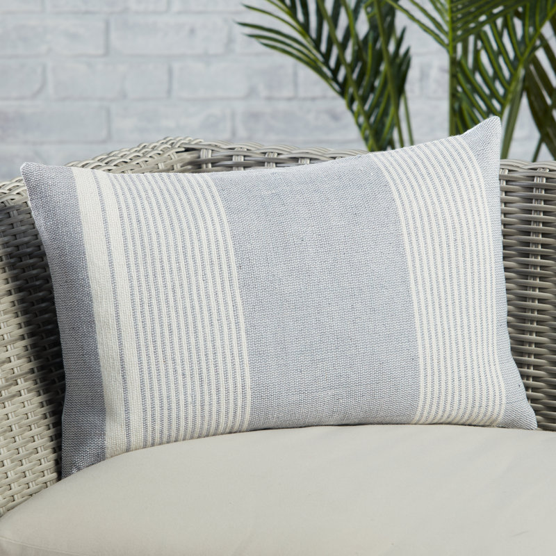 Housse et insert de coussin pour l'extérieur Samsa, Gris / ivoire, Housse de coussin seulement - sans coussin
