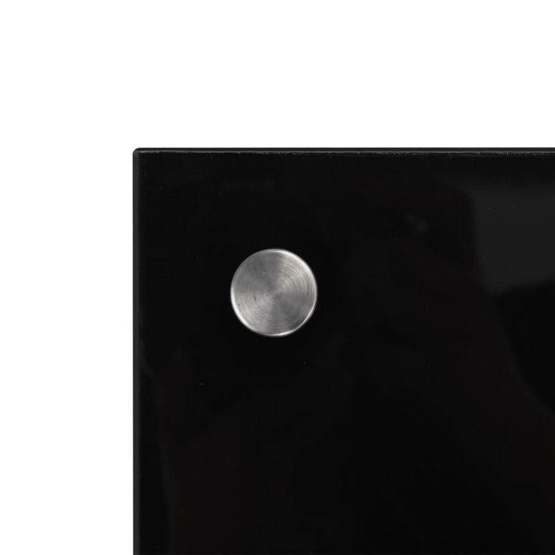 Black Tempered Glass Peel and Stick Kitchen Backsplash 39.4" x 19.7"