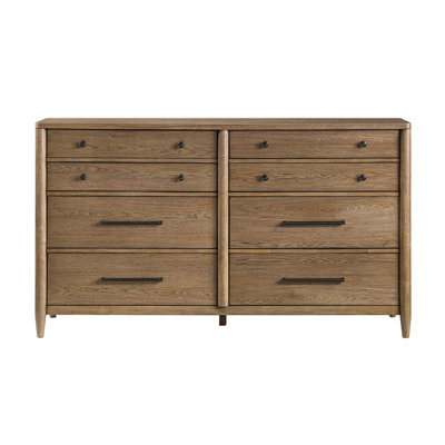 Commode double moderne transitionnelle brune - Tiroirs en queue d'aronde avec glissières à roulement à billes