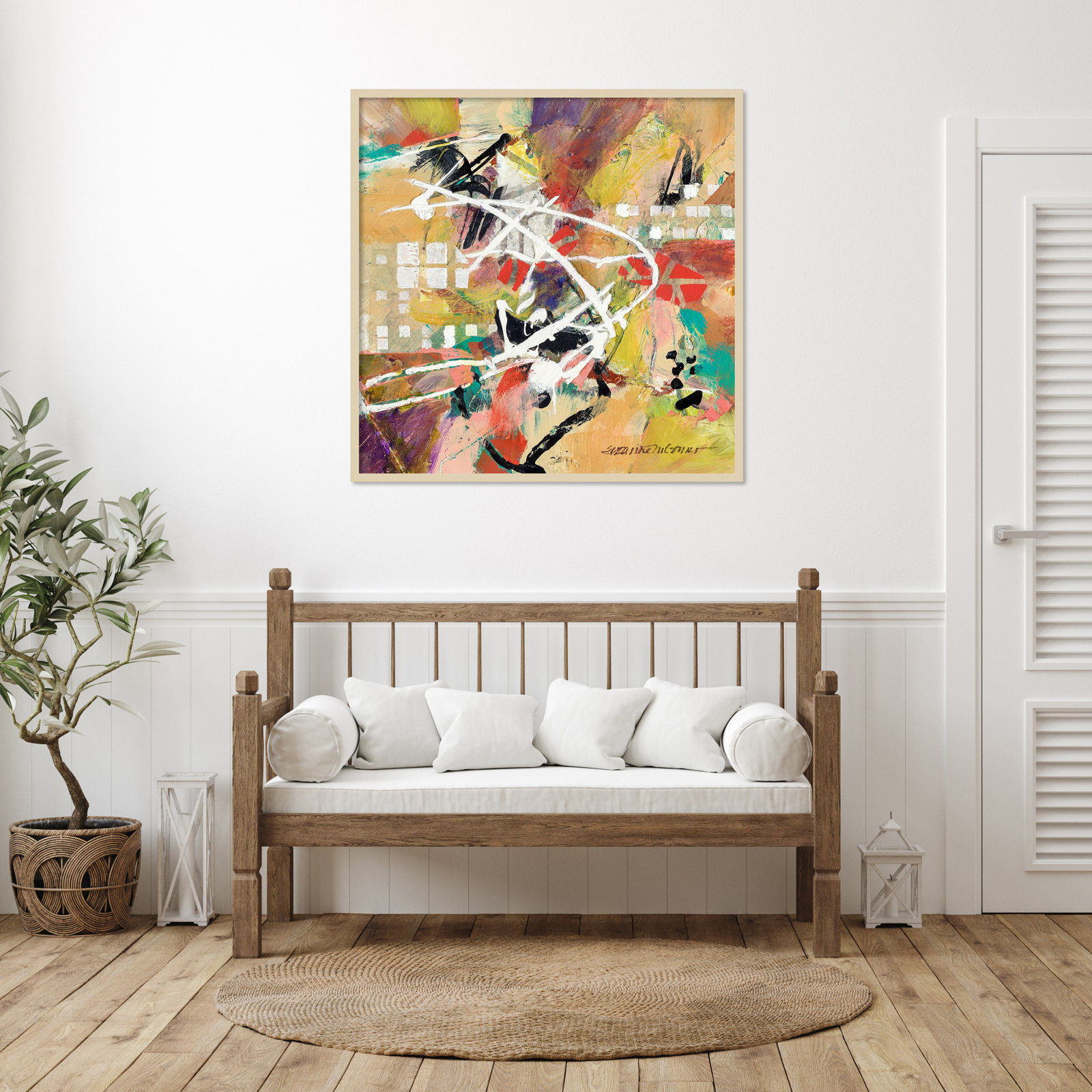 Sutter "Boogie" Print by Suzanne McCourt, 41" H x 41" W, Brown