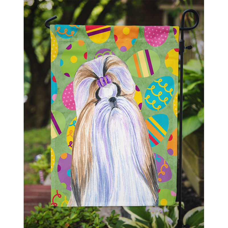 Drapeau de jardin Atara, Shih Tzu (beige et blanc)