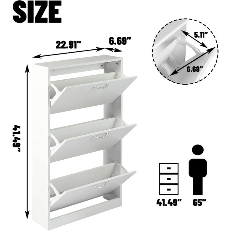 Range-chaussures blanc à 3 niveaux