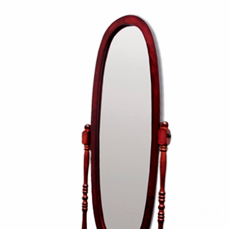 Miroir sur pied 59,25 po avec finition cerisier, Brun