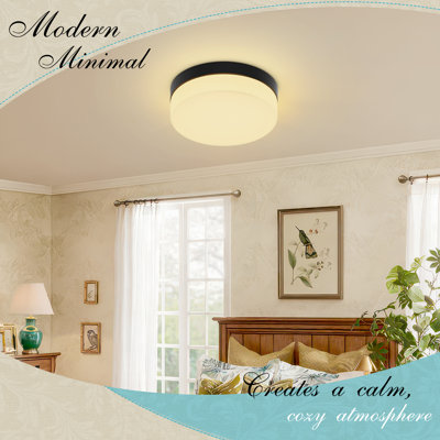 11.2" Round Led Flush Mount Ceiling Light, 5-cct Adjustable, Minimalist Black Lighting Fixture For Kitchen, Bedroom, Living Room, Entryway & Hallway
