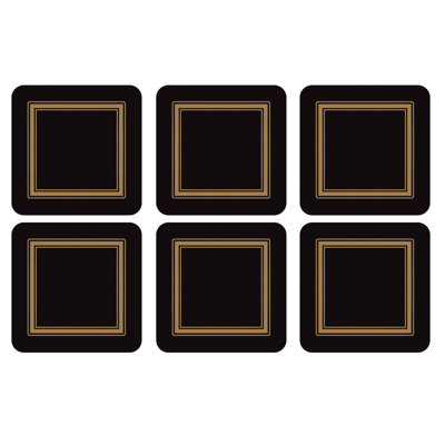 Portmeirion, Pimpernel, Coasters - Classic Black