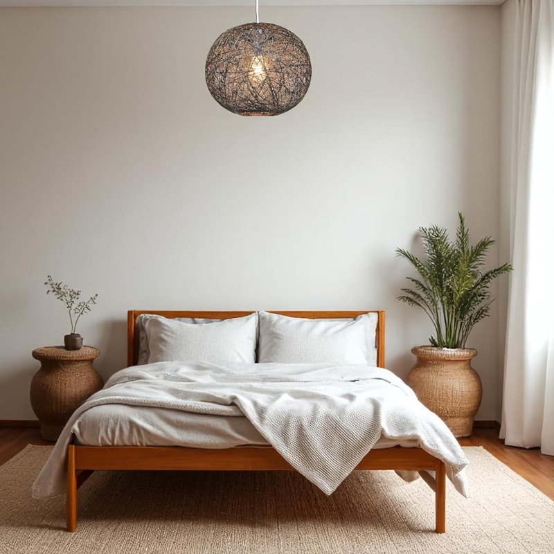 25cm H Rattan Dome Lamp Shade ( No Direct Attachment Method ) in Brown