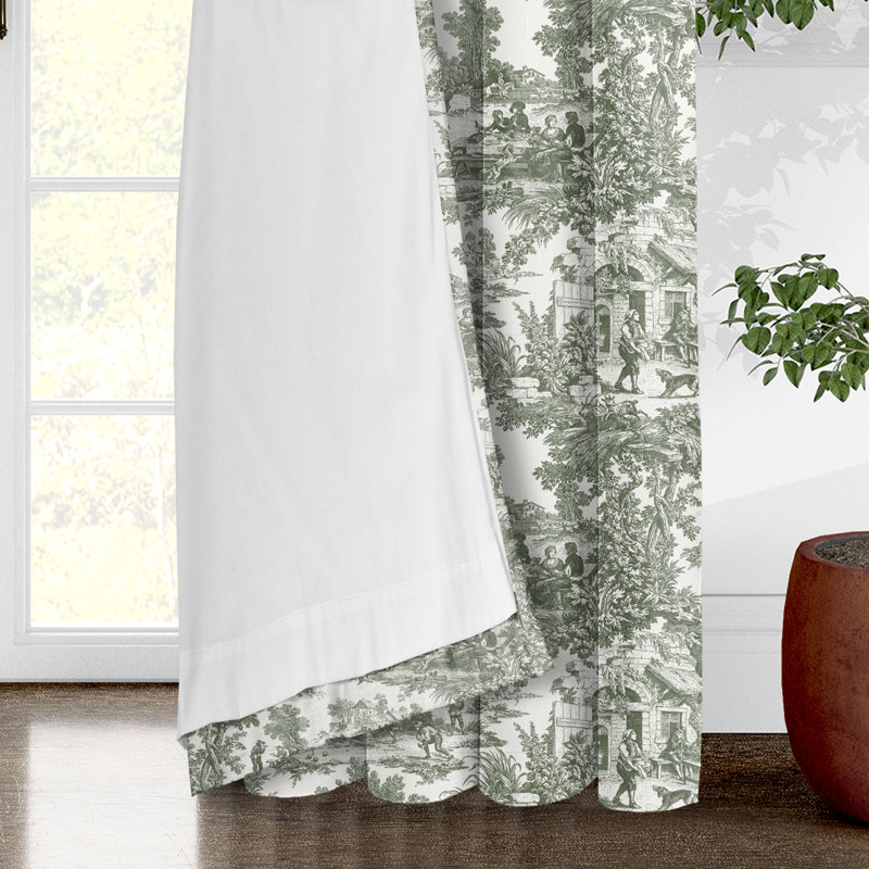 Paire de rideaux Au Village Toile, L 20 po x L 120 po, Herbe sainte