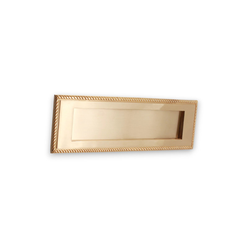 Georgian Letter Plate 250mm Satin Brass, Satin Brass