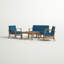 Theodore 4 Piece Teak Seating Group with Cushions-1990550427