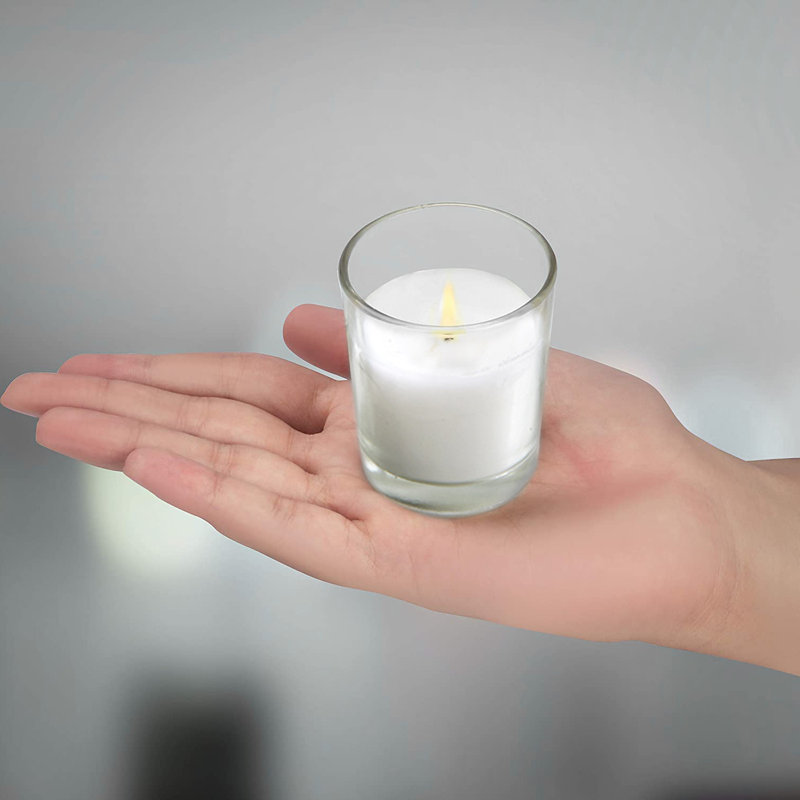 Bougies votives avec support, Blanc