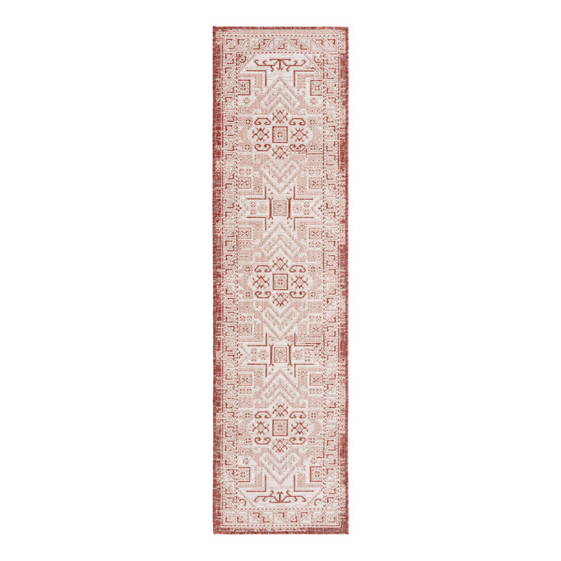 Tapis intérieur / extérieur bleu Allexis Southwestern, Tapis de couloir 2 pi x 7 pi 10 po