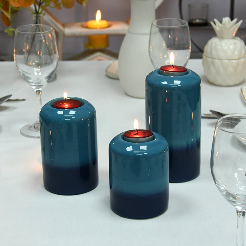 Bougie photophore sans parfum, Rouge métallique, Ensemble de 50