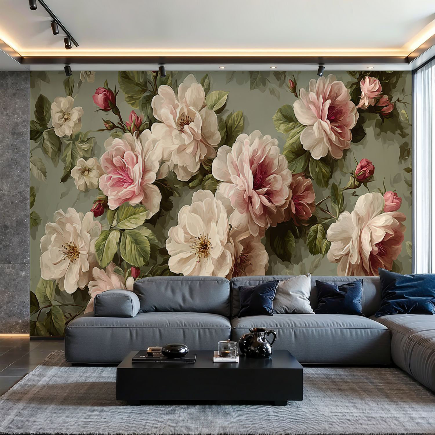 Lark Manor™ Peel and Stick Wallpaper Wall Mural Floral Vintage Rose ...