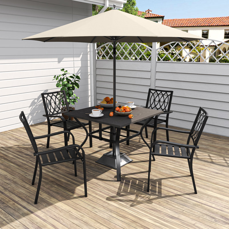 Table de patio avec trou pour parasol Farmhouse