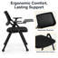 Chaise de conférence mobile pliable avec support pour tablette d'écriture certifiée BIFMA (ensemble de 2)
