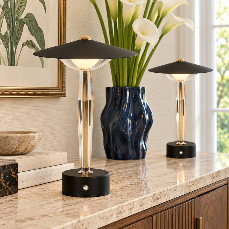 Iron Desk Table Lamp, Black, H 11,8 po x l 7,1 po x P 7,1 po