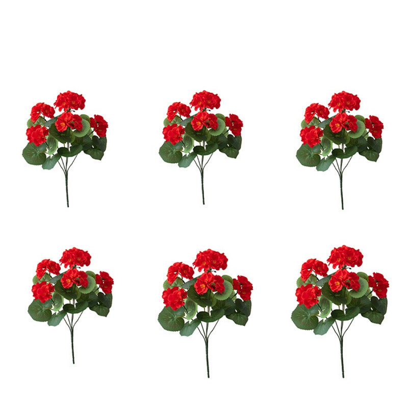6 pièces Fleurs de coing artificielles pour fleurs en soie d'extérieur, Rouge