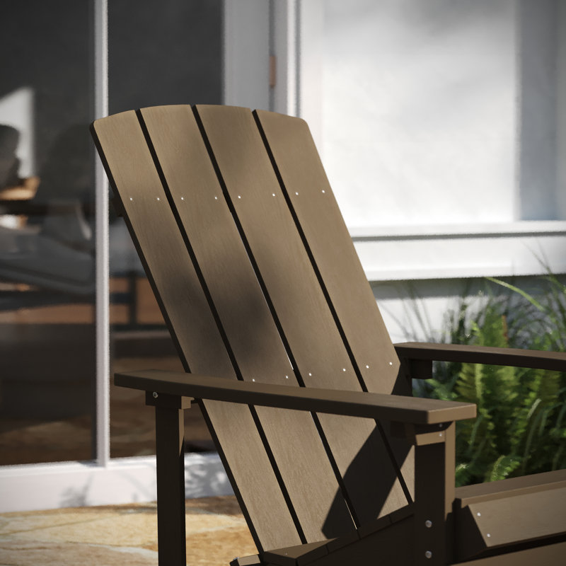 Bayfield All-Weather Poly Resin Wood Adirondack Chair, Mahogany