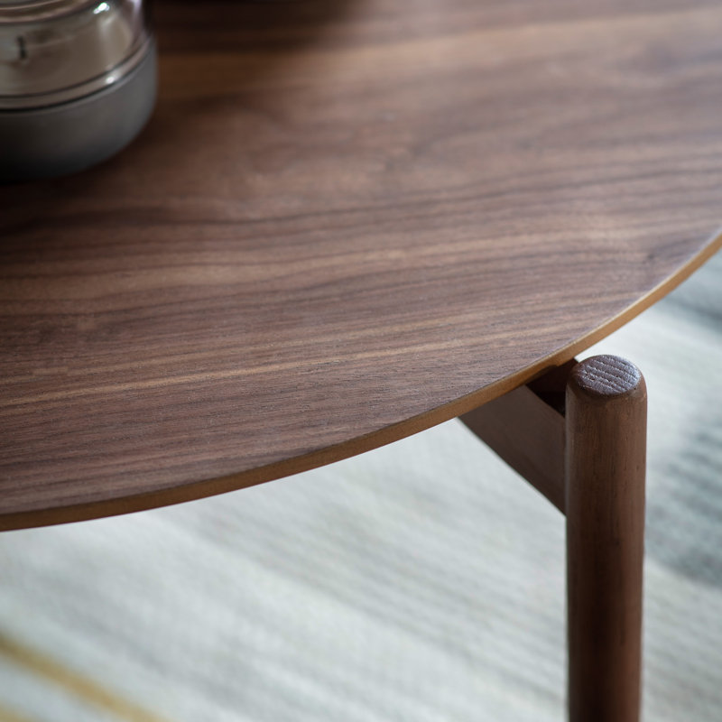 Burley Three Leg Coffee Table, Dark Wood