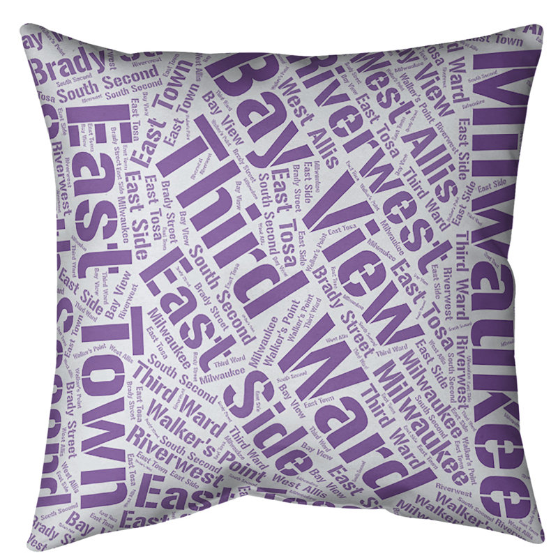 Coussin décoratif intérieur/extérieur milwaukee, Mauve, Non, H 16 po x l 16 po