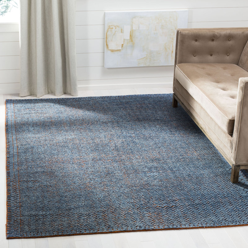 Ashyr Hand Knotted Wool Abstract Rug, Rectangle 8' x 10'