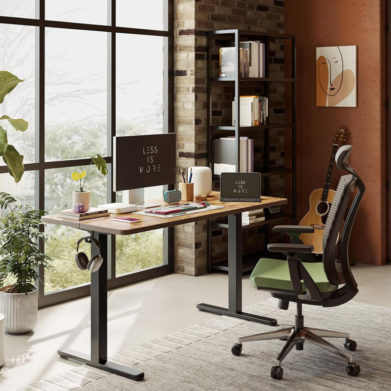 Bureau debout à hauteur ajustable Berrien, H 47,3 po x l 40 po x P 24 po, Brun