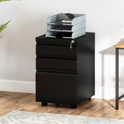 Carreiro 3 Drawer Office storage unit,Steel Filing Cabinet