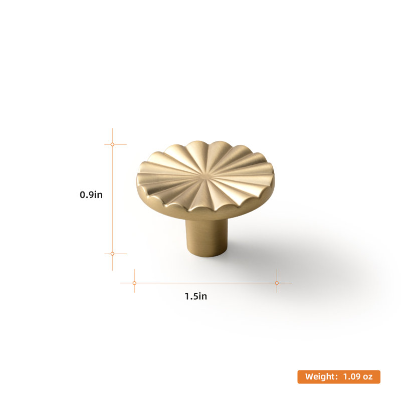 1.5" Diameter Novelty Flower Knob, Champagne Bronze