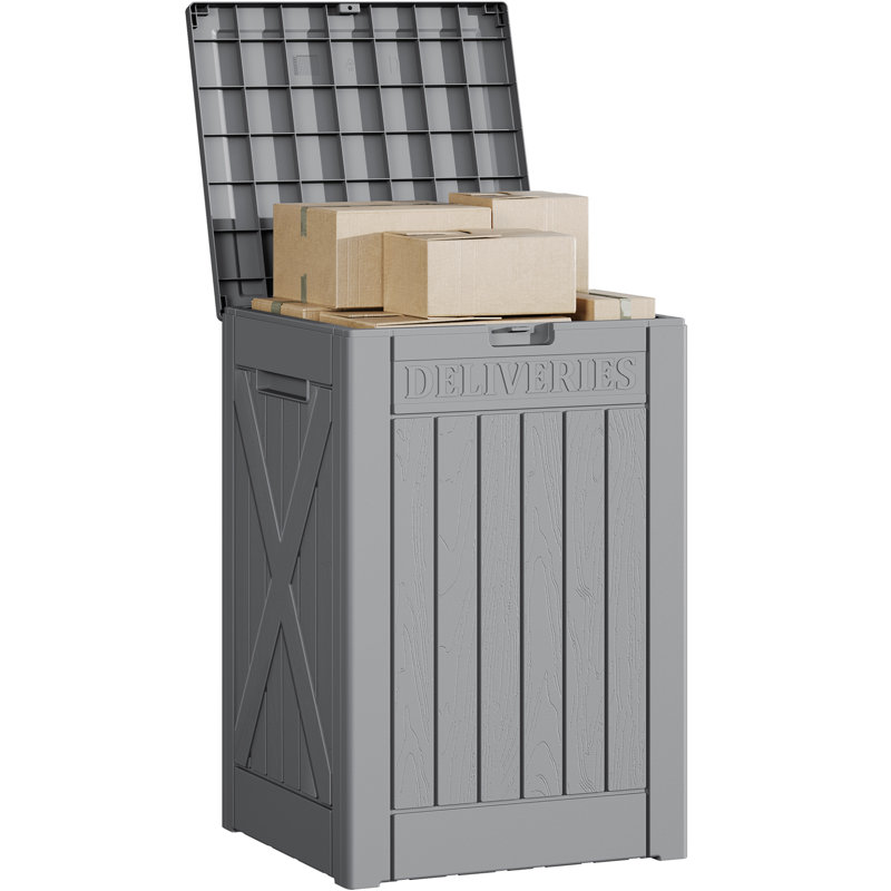 48 Gallon Lockable Resin Package Delivery Box With Lockable Secure, Gray