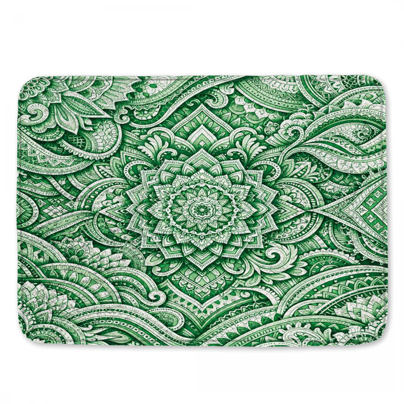 Tapis de bain vert, 24 po L x 17 po L