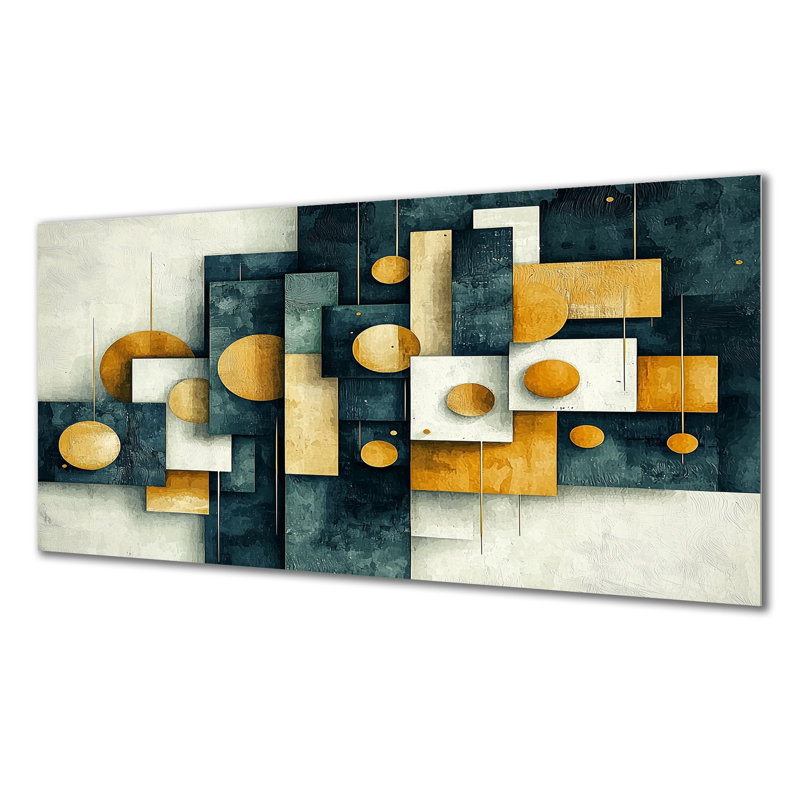 Dynamic Square Of Abstract Geometric Maze I - Modern Metal Wall Art, Suprematism Metal Print, 28" H x 60" W x 0.84" D