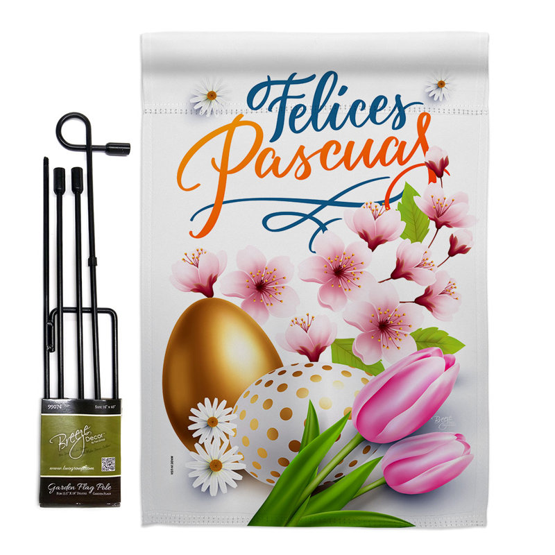 Double Sided 18.5'' H x 13'' W Polyester Easter Flag Set